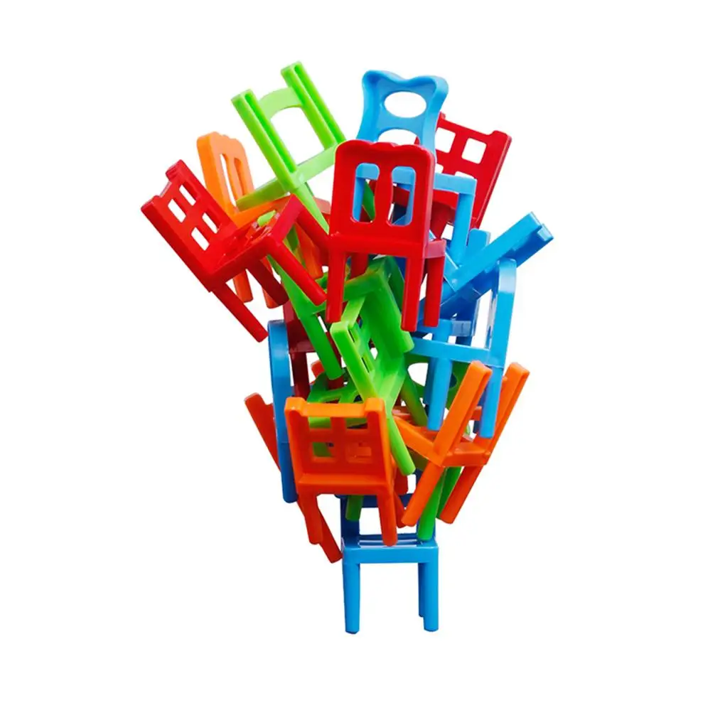 

Набор из 18 настольных игр разноцветные строительные интерактивные игрушки Красочные товары для дома Стулья для укладки обучающий реквизит