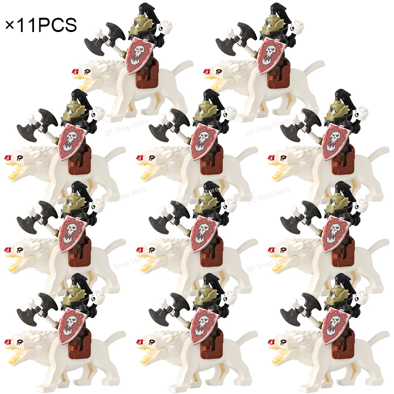 Скелет-солдат средневековый замок рыцарь воины строительные блоки сильные орки