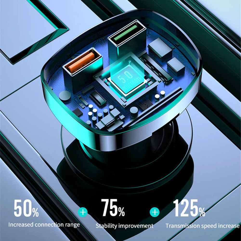 

FM-трансмиттер автомобильный с двумя USB-портами, 18 Вт, 3,1 А