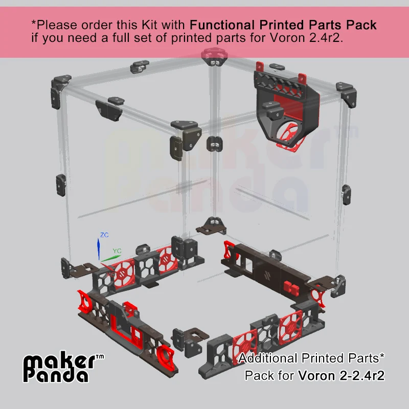 

Новинка makerPanda Voron 2,4 r2 комплект дополнительных печатных частей, напечатанных eSun ABS + включая юбки, панели крепления, фильтр Voron 2 4