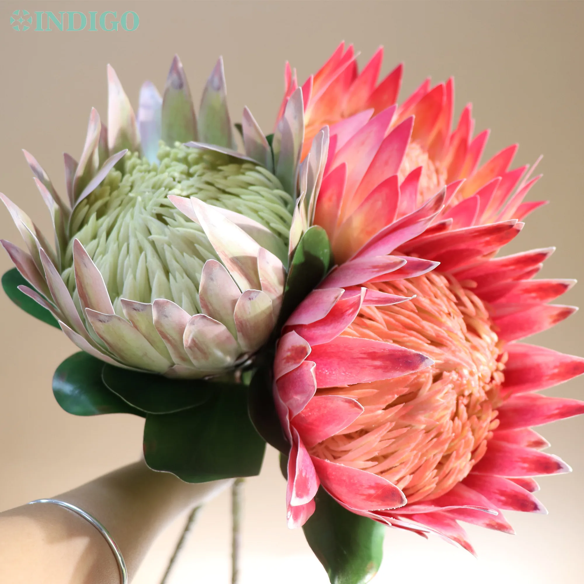 

Pink Protea Cynaroides Large Size Head 13x16CM Real Touch Artificial Flower Wedding Party Event Christmas Decoration - INDIGO