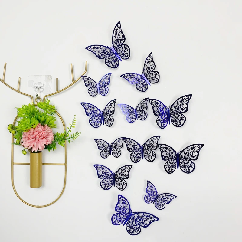 

12 шт., декоративные настенные 3d-наклейки в виде бабочек