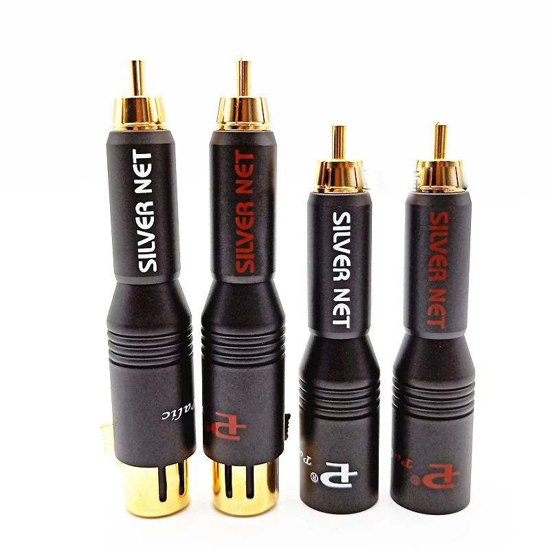 Переходник RCA (штекер)/XLR (разъем), позолоченный, высокая производительность, для усилителя, 2 штекера