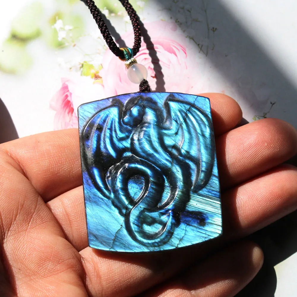 

Лабрадорит ожерелье летящий дракон