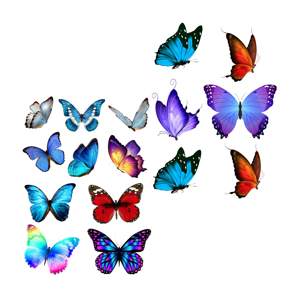 

2 Sheets Butterfly Bumper Stickers Laptop Decals Butterflies Car Hood Truck Pvc Child