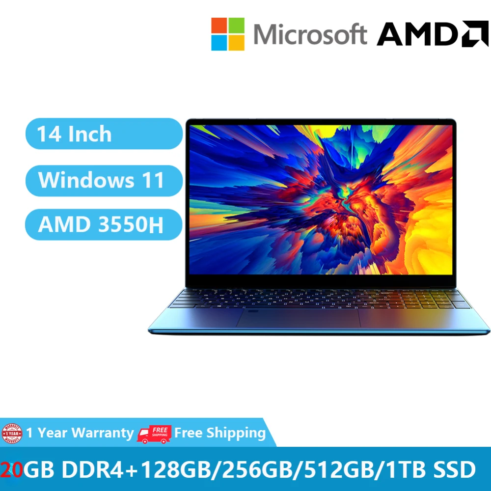 Металлические Игровые ноутбуки 2023, Windows 11, деловые, тонкие, 14 дюймов, AMD Ryzen R5 3550H, 36 Гб DDR4, 1 ТБ SSD, Wi-Fi камера с подсветкой