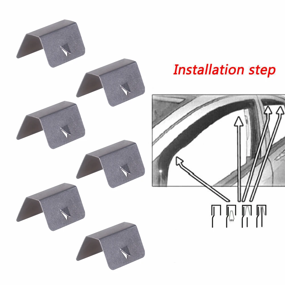 

6Pcs Stainless Steel Wind Rain Deflector Channel Metal Retaining Clips For Heko G3 SNED Clip Replacement Part