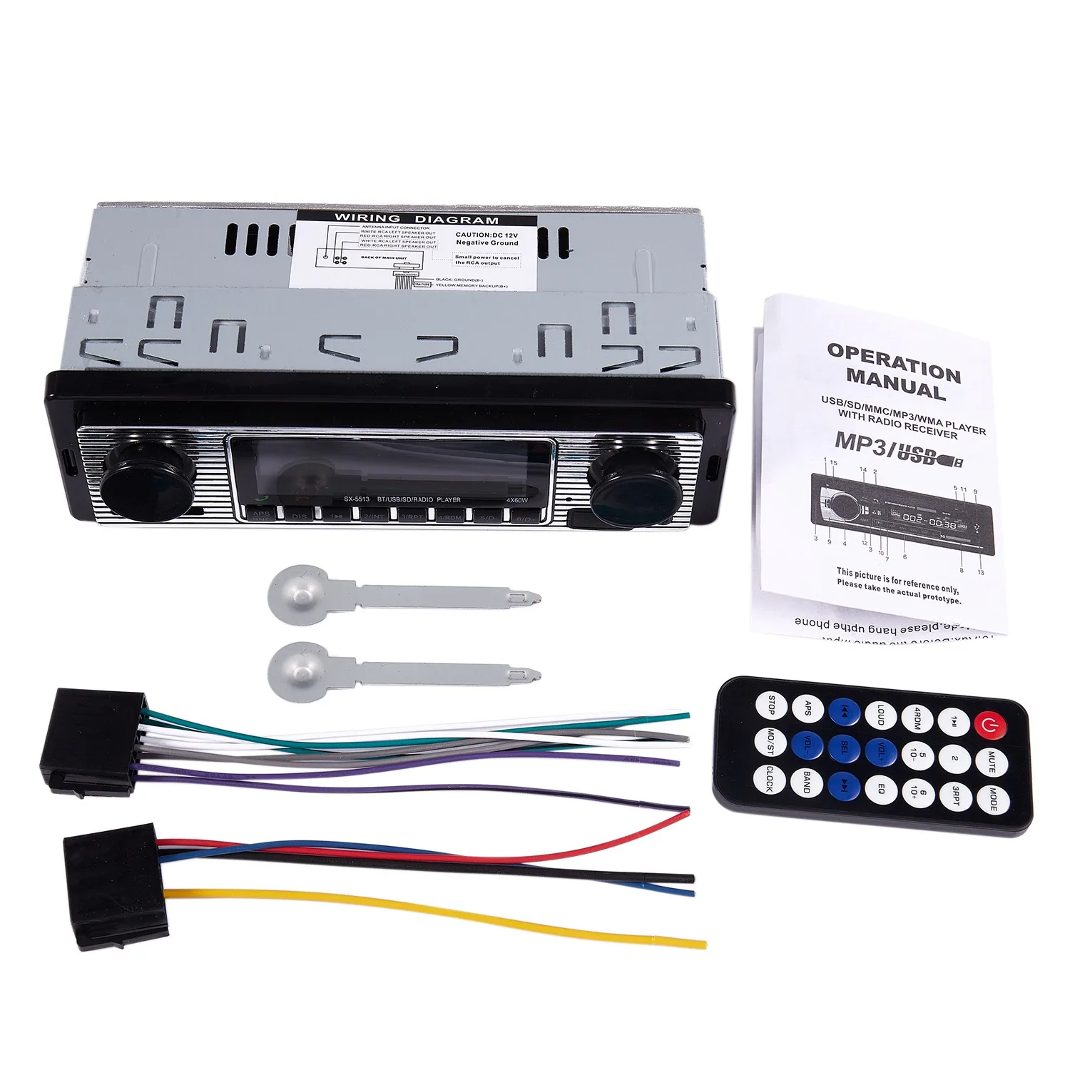 

Винтажный автомобильный радиоприемник с Bluetooth, MP3-плеер, стерео, USB, AUX, Классическая автомобильная стереосистема