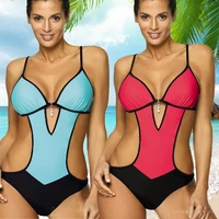 color block swimsuits for women one piece swimsuit cut out backless bandage backless bikini swimwear lace up sexy swimsuits