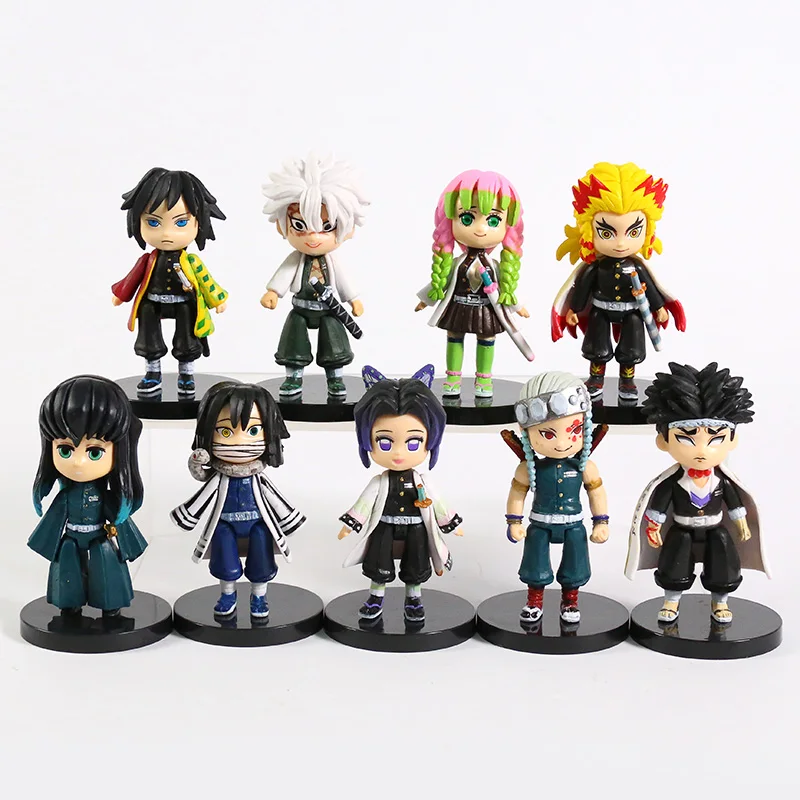 

Demon Slayer Kamado Tanjirou Tomioka Giyuu Rengoku Shinjurou Kochou Shinobu Uzui Tengen PVC Model Dolls Toys Colletible Figurals