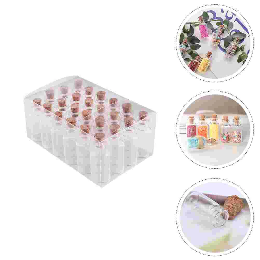

24 Pcs Clear Jar Little Vials Cork Message Bottle Container Glass Bottles Wishing Jars Perfume Transparent