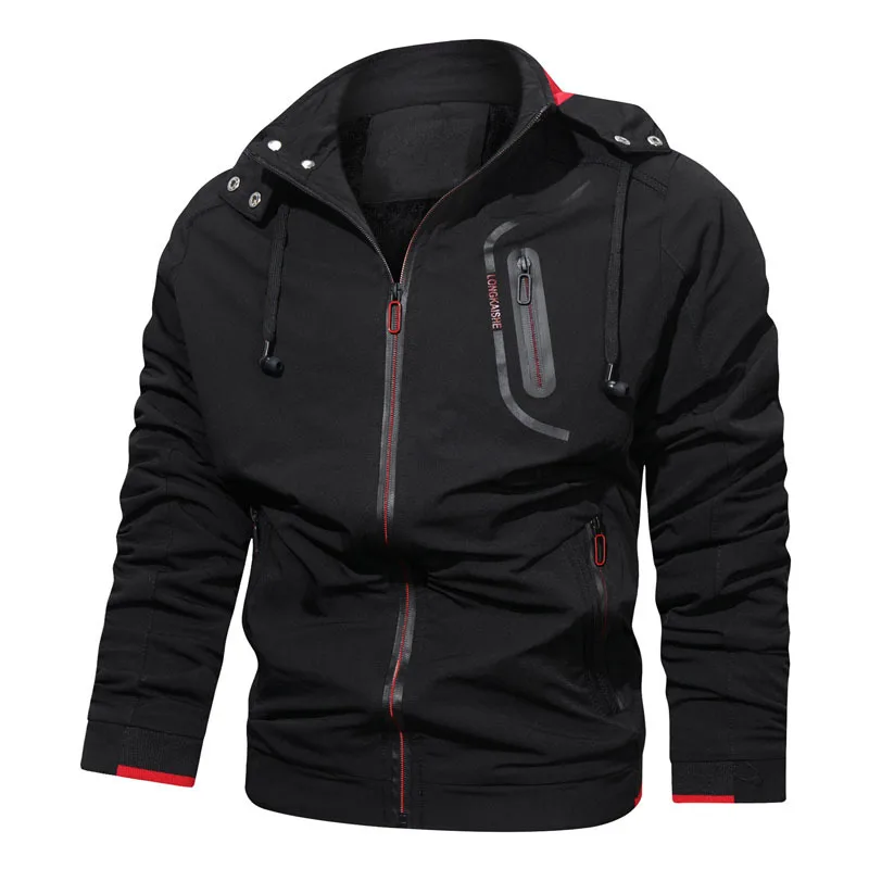 

2022 autumn men's thickened casual jacket coat baseball uniform hooded men's jacket men's jacket