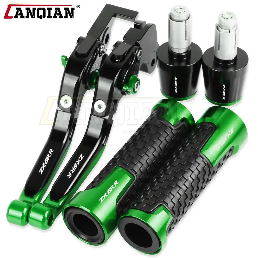 

ZX 6RR ZX6 RR Motorcycle Adjustable ExtEndable Brake Clutch Levers Handlebar Hand Grips Ends For KAWASAKI ZX6RR ZX-6RR 2005 2006
