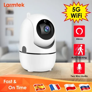 Larmtek IP-камера 5G Wi-Fi радионяня 1080P мини-камера видеонаблюдения в помещении AI слежения за аудио и видео камера видеонаблюдения Alexa