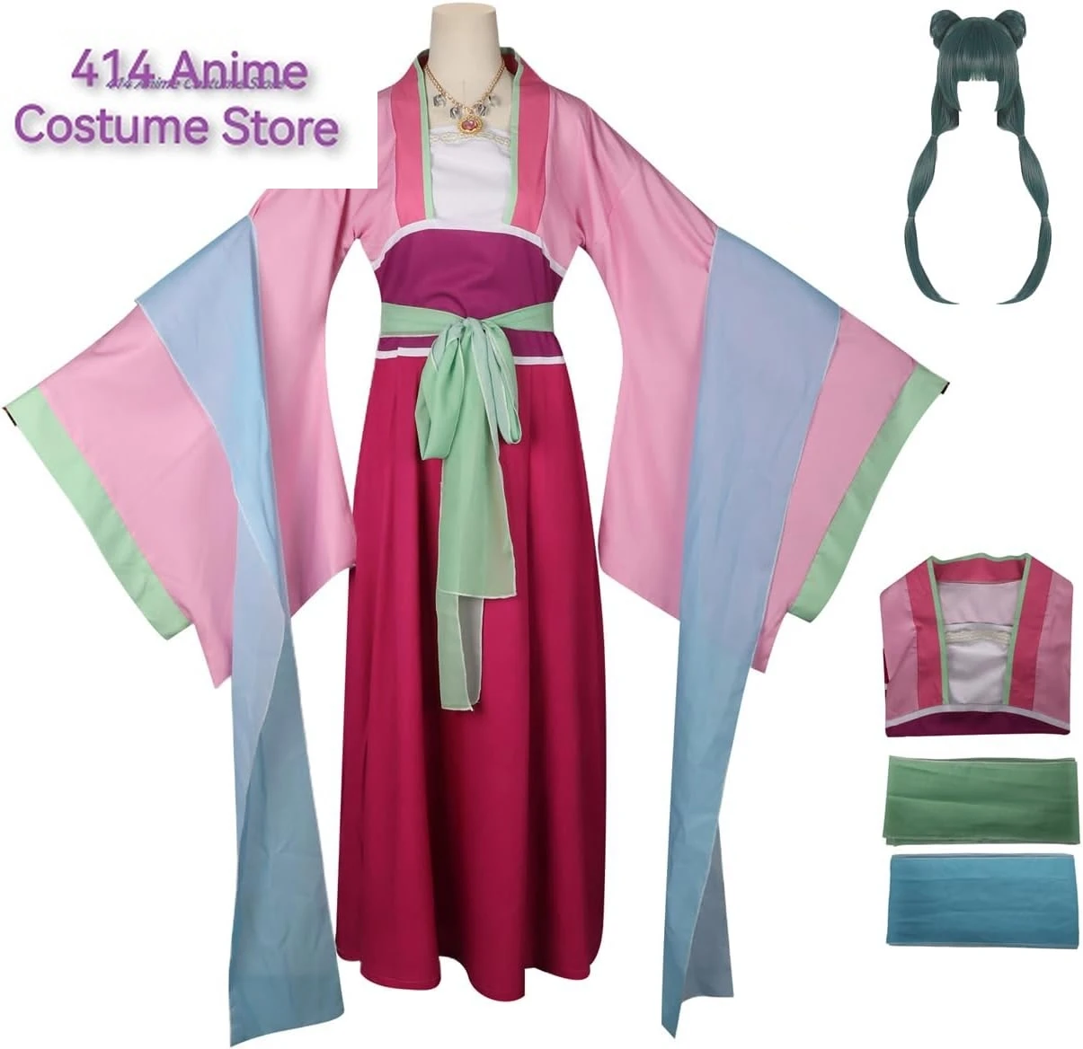 Maomao Косплей Костюм Аниме The Apothecary Diaries Hanfu Зеленый Парик Костюмы Античная Униформа