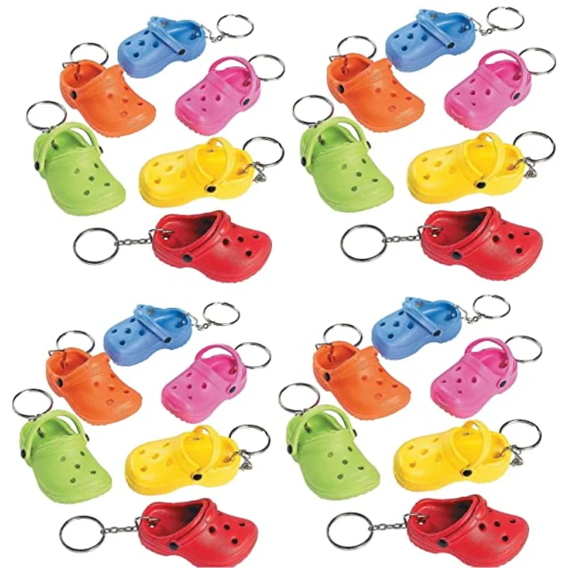 

1PC Cute 3D Mini EVA Beach Hole Little Croc Shoe Keychain Girl Gift Bag Accessories Decoration Keyring Floating Key Chain Charm