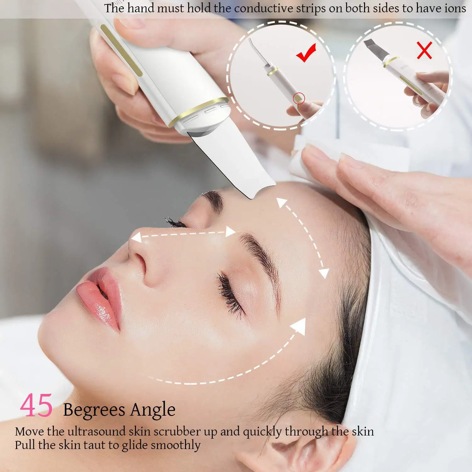 

Beauty Face Cleaner Ultrasonic Skin Scrubber Usb Plug Blackhead Remover Facial Massager Acne Skincare Peeling Face Cavitation