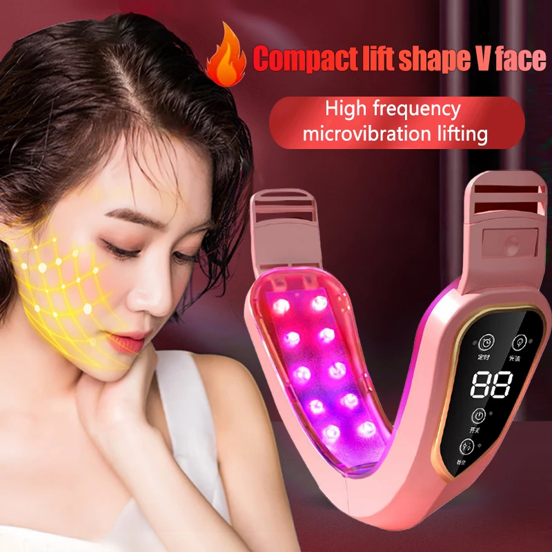 

Facial Lifting Device LED Photon Therapy Facial Slimming Vibration Massager Double Chin Remover Reducer V-shaped Cheek Lift Face