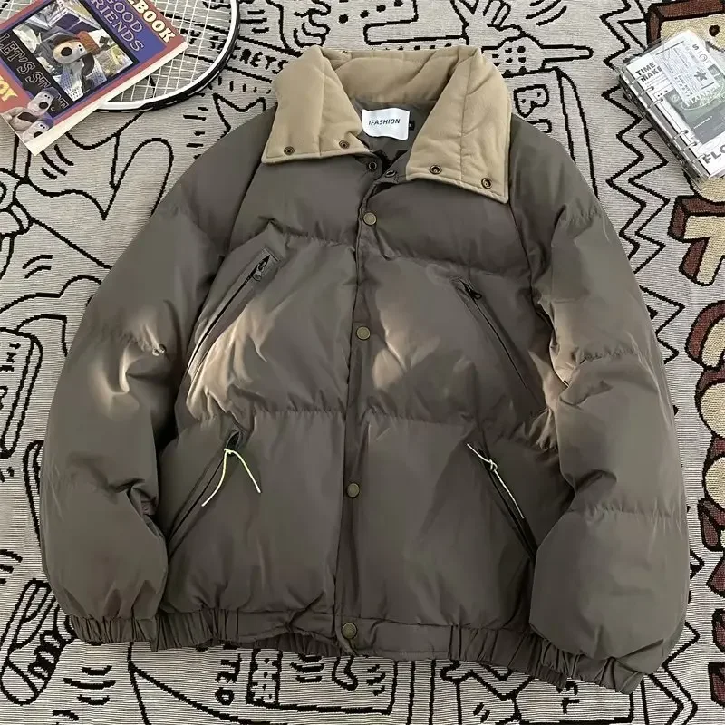 2023 винтажное Свободное пальто из хлопка зимняя утепленная теплая Повседневная
