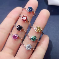 meibapj 7 colors 1 carat moissanite classic 6 claws ring for women with gra certificate 925 sterling silver fine wedding jewelry