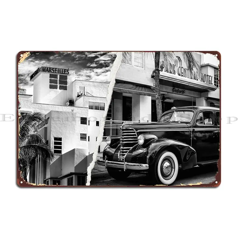 Металлическая вывеска Майами Марселя вечерние кинопечать для гостиной домашний жестяной плакат