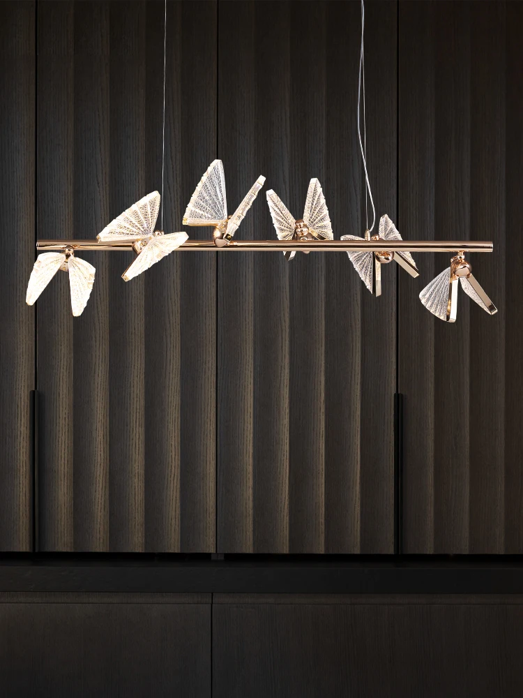 

Creative Butterfly Chandelier for Dining Room Modern Luxury Kitchen Island Decorative Hanging Lamp Bar Table Led Decor Lighting