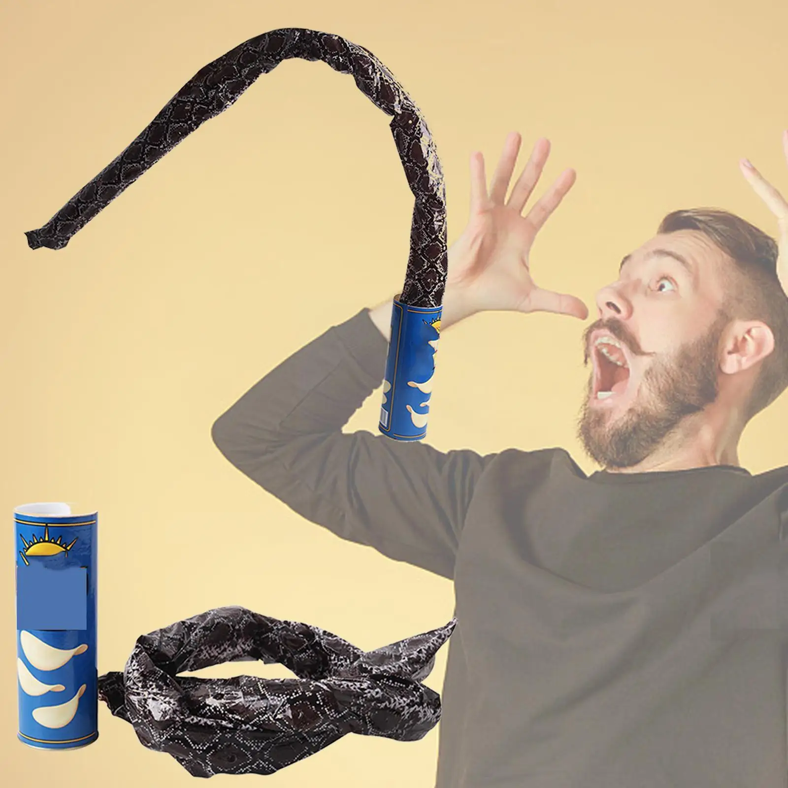 

Упаковка из картофельных чипсов, прыгающая змея, игрушка для дурака, подарок на день прыжков, вечевечерние, Хэллоуин, змея, шутка B7j8