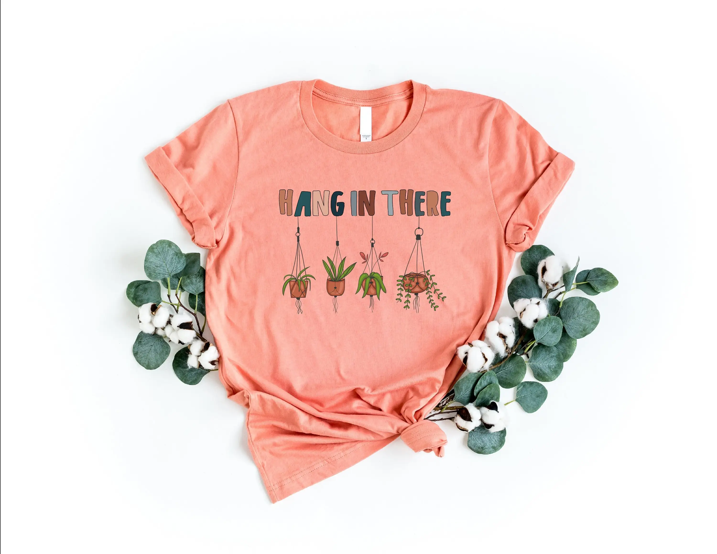 Футболка с надписью Hang In туда забавные горшечные растения для сада