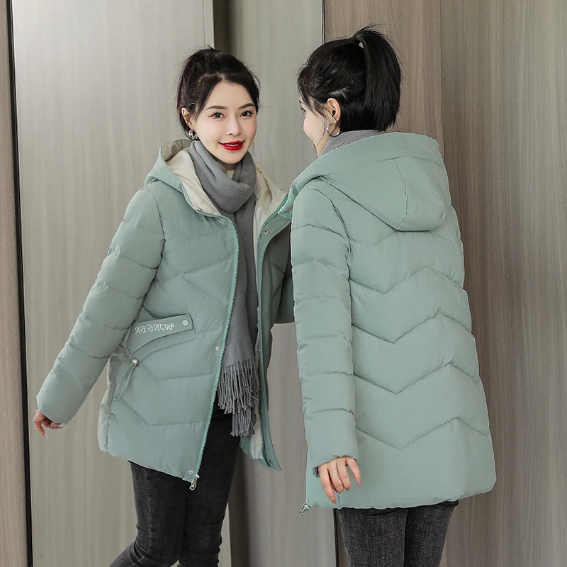 2023 New Winter Jacket Women's Parkas Hooded Overcoat Casual Long Coat Cotton Padded Parka Warm Female Jackets Outwear