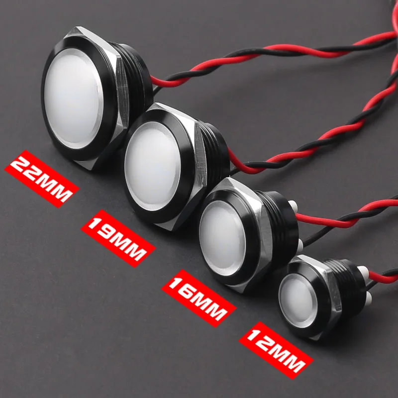 

Металлический индикатор светодиодный с шаровой головкой 12/16/19/22 мм черный