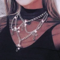 pendant women men necklace gothic cross necklace with multi element cross pendant necklace
