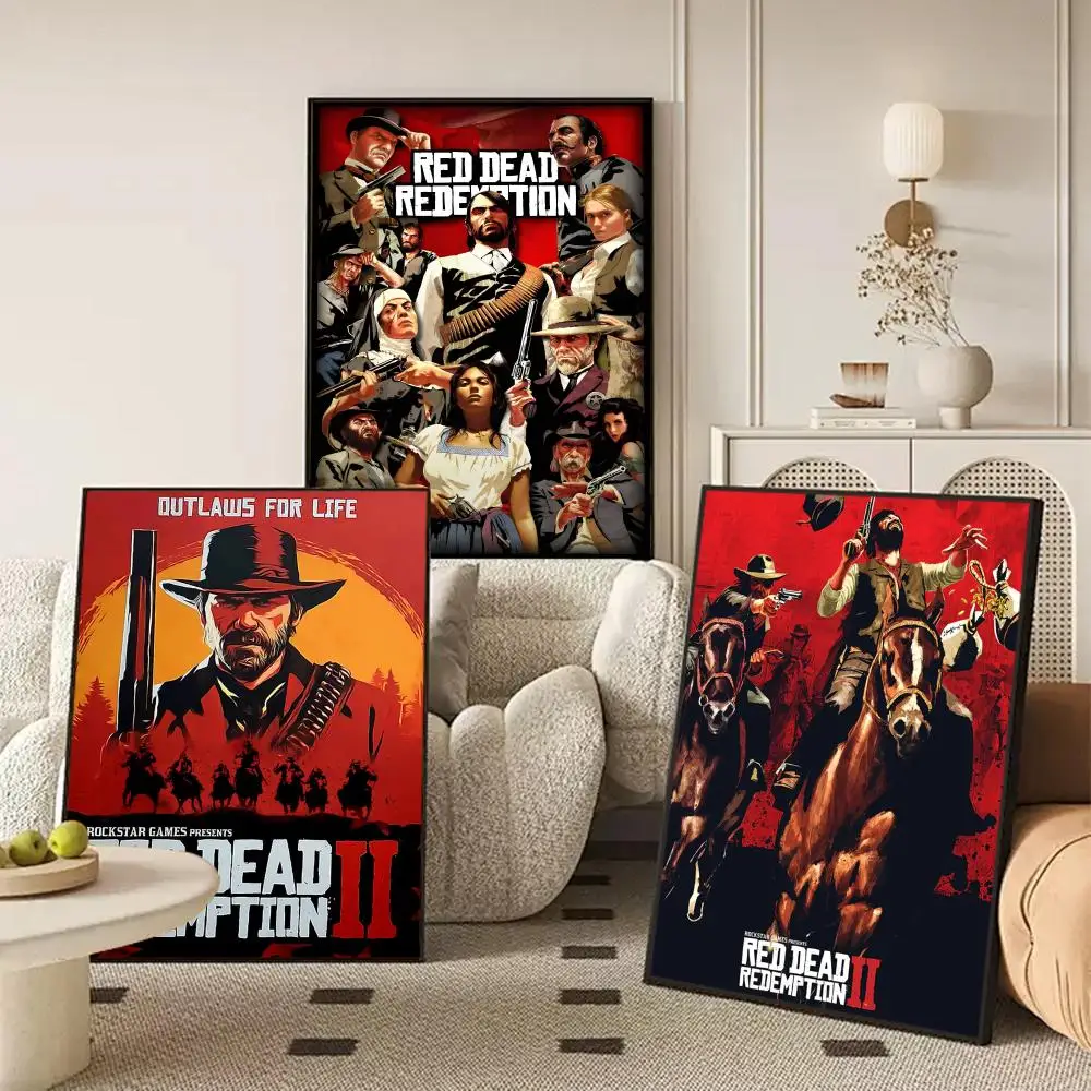 Фото Red Dead R-Redemption плакат наклейки живопись HD настенное искусство для спальни гостиной домашний декор водостойкое украшение подарок №3