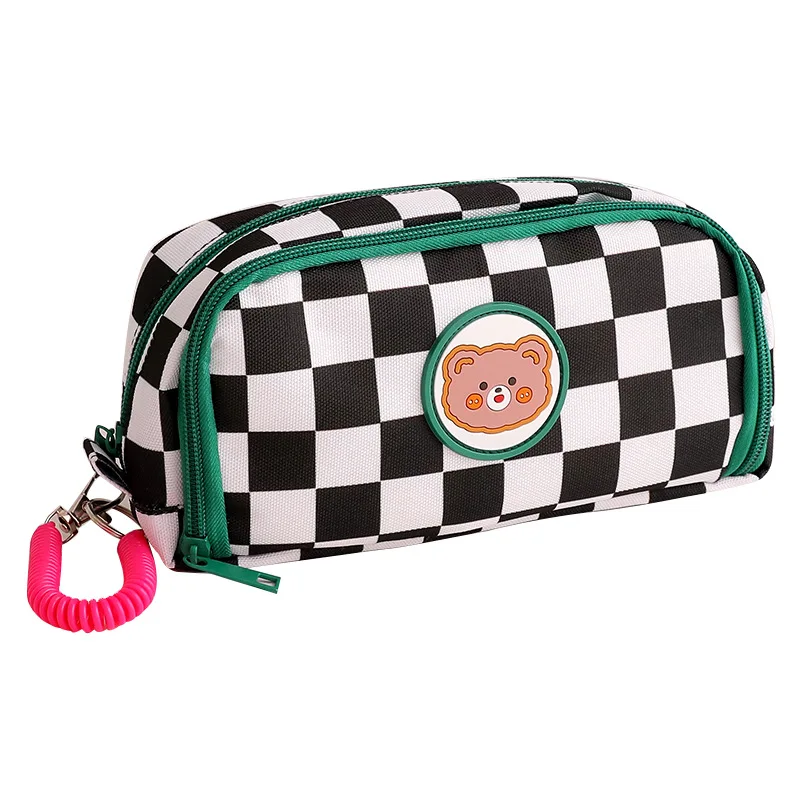 

Kawaii Pencil Case Korean Pouch for Girls Large Capacity Grid Pen Bag Organizer School Supplies Office Accessories Stationery