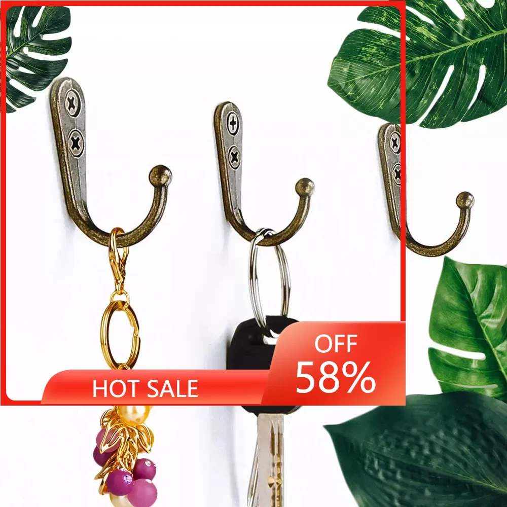 

NEW 10/20pcs Wall Mounted Hook Single Robe Coat Hat Holder Key Hanger With 40 Pieces Screws Home Storage Hook Organize