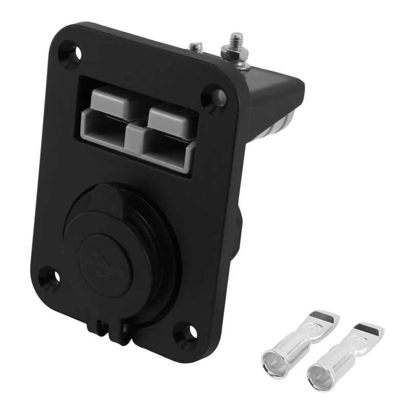 

Flush Mount Anderson Plug Socket Double USB Charger Panel For Caravan Camper Boat Truck RV