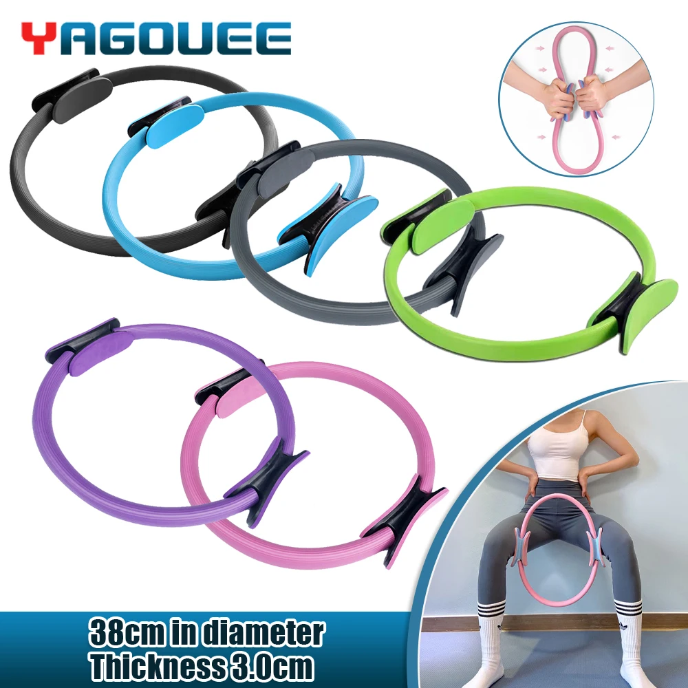 

38cm Diameter Yoga Fitness Pilates Ring Girl Yoga Circles Dual Exercise Home Gym Workout Sports Lose Weight Body Resistance