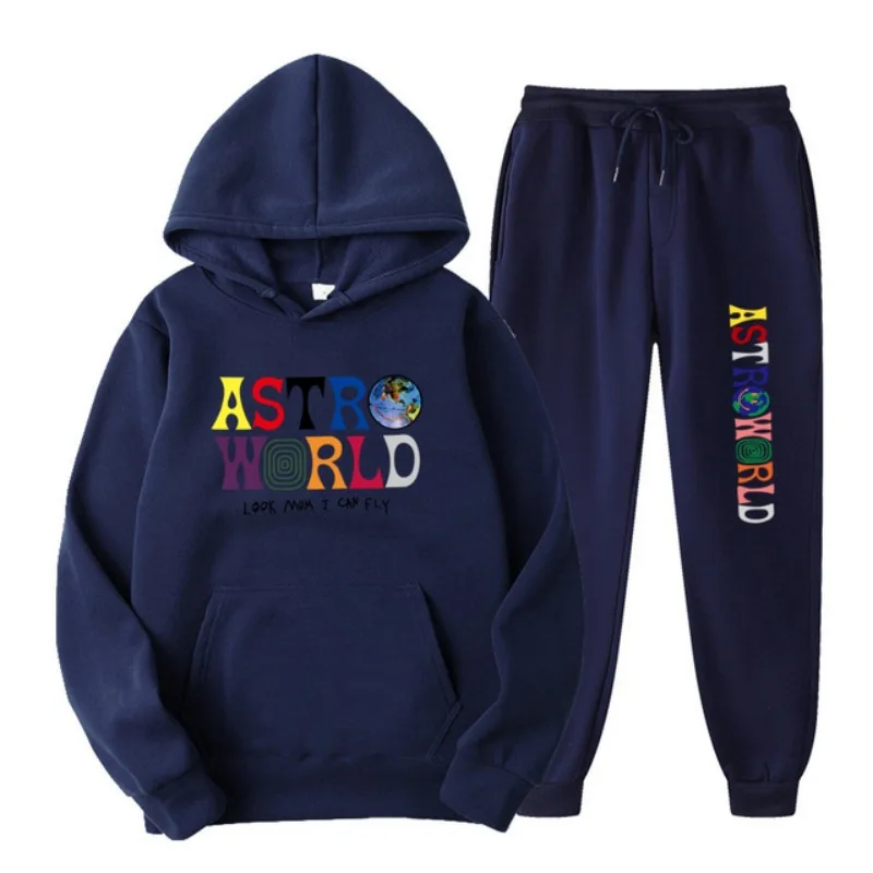 Hip Hop Rap Singer Hoodie Street Astroworld Hooded Sweatshirt Premium Printed Men's Women's All Cotton Harajuku Hoodie Set