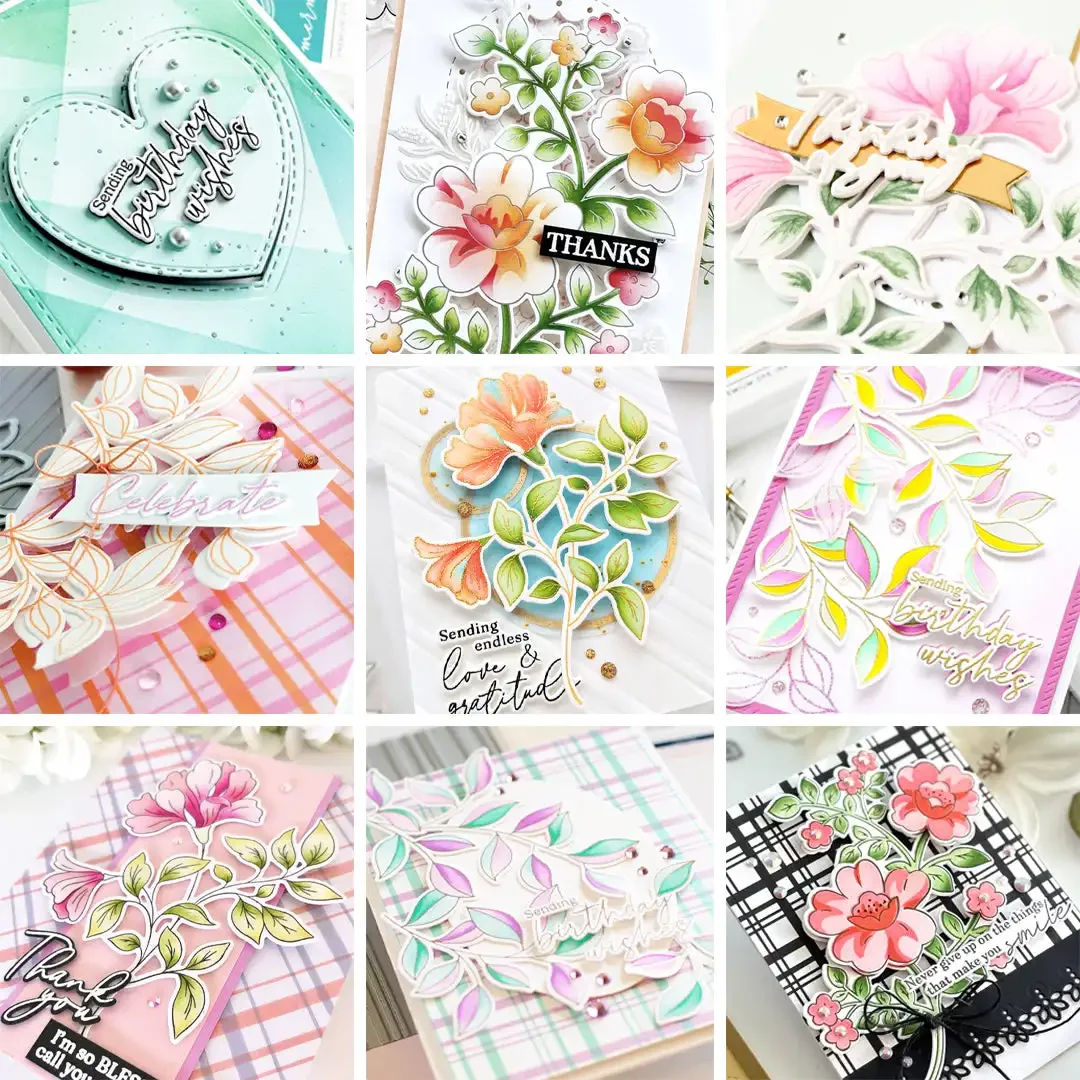 2024 День матери цветок лист прозрачные штампы металлические трафарет горячая