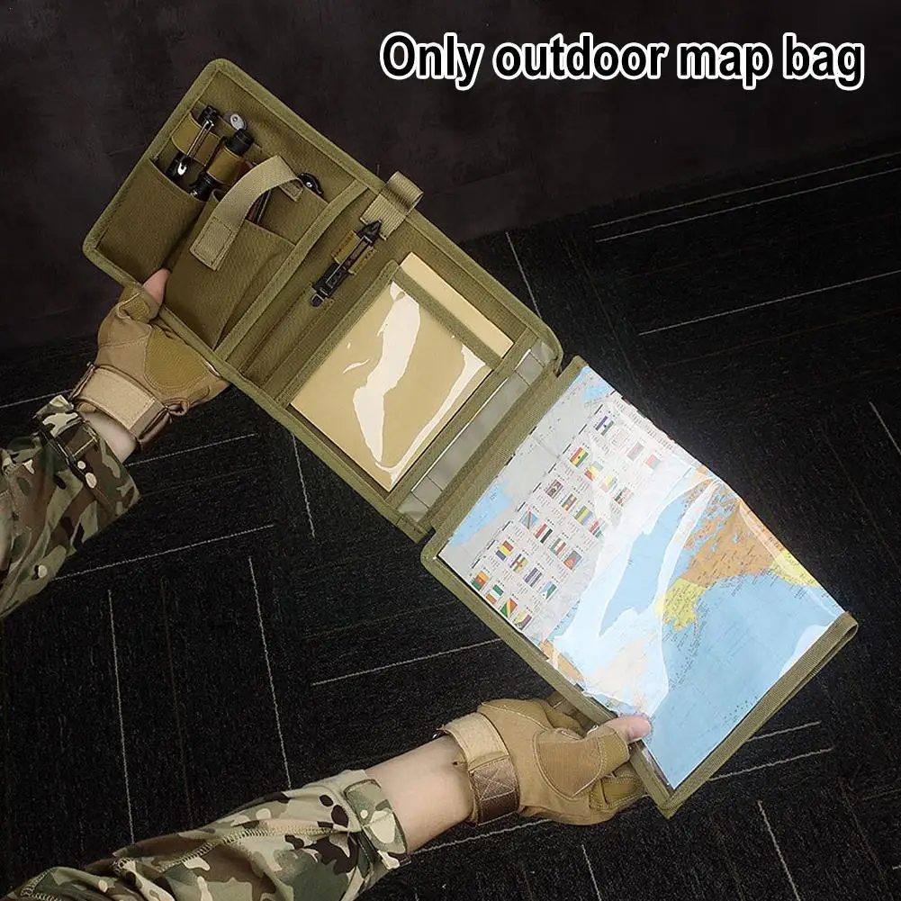 

Outdoor Map Storage Bag Foldable Sundries Pouch Waterproof Hook Hunting Outdoor Hiking Loop Pocket Accessories Camping M3R5