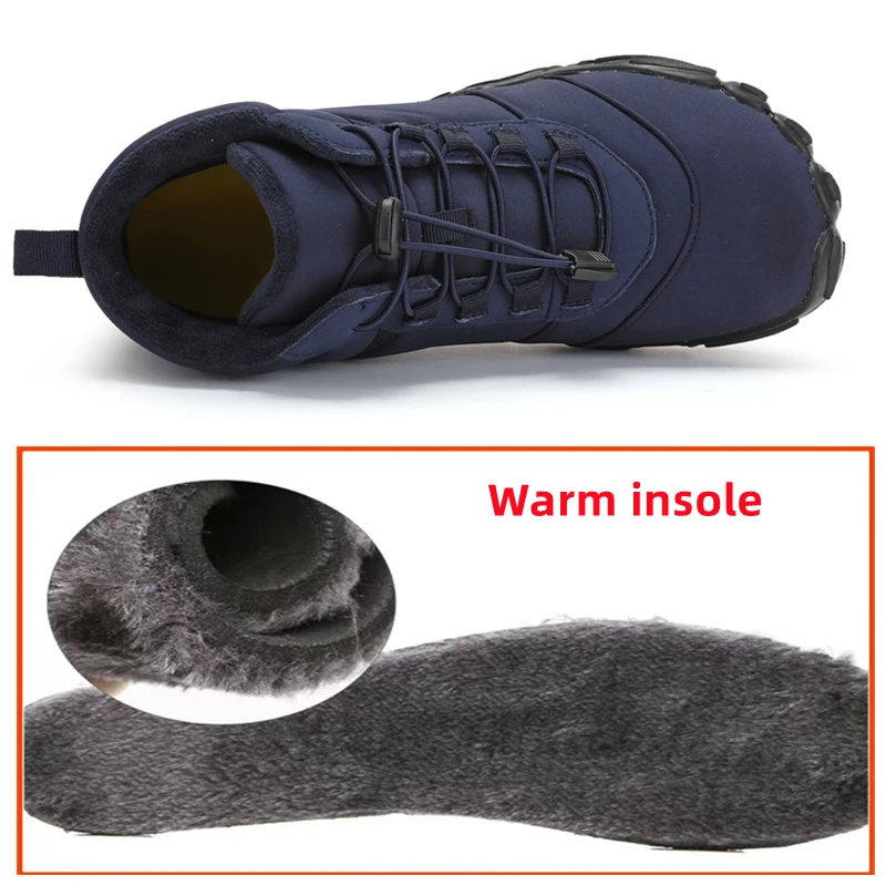 Winter Snow Boots Plush Warm Camping Hiking Mens Sneakers Trail Trekking Outdoor Sports Shoes Women Winter Boots Size 36-47