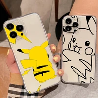 pokemon pikachu phone cases for iphone 11 pro max 6 6s 7 8 plus x xs xr 12 13 mini se 2020 liquid silicon back funda carcasa