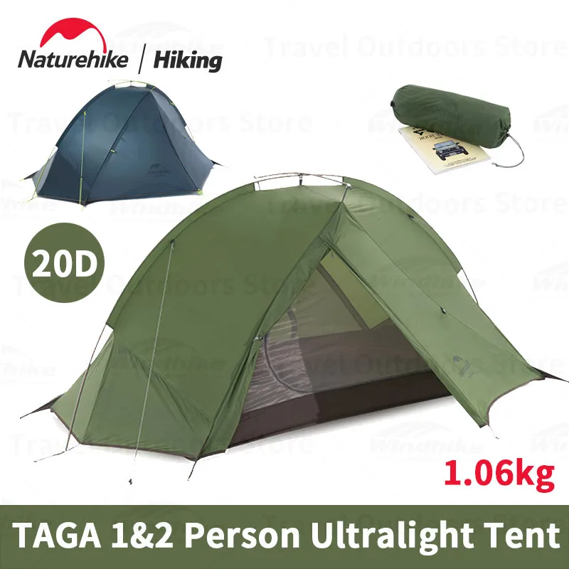 

Naturehike TAGA 1,06 кг Сверхлегкий 20D палатка 1-2 человека портативный рюкзак туристическая палатка PU4000 + непромокаемая палатка для кемпинга на откры...