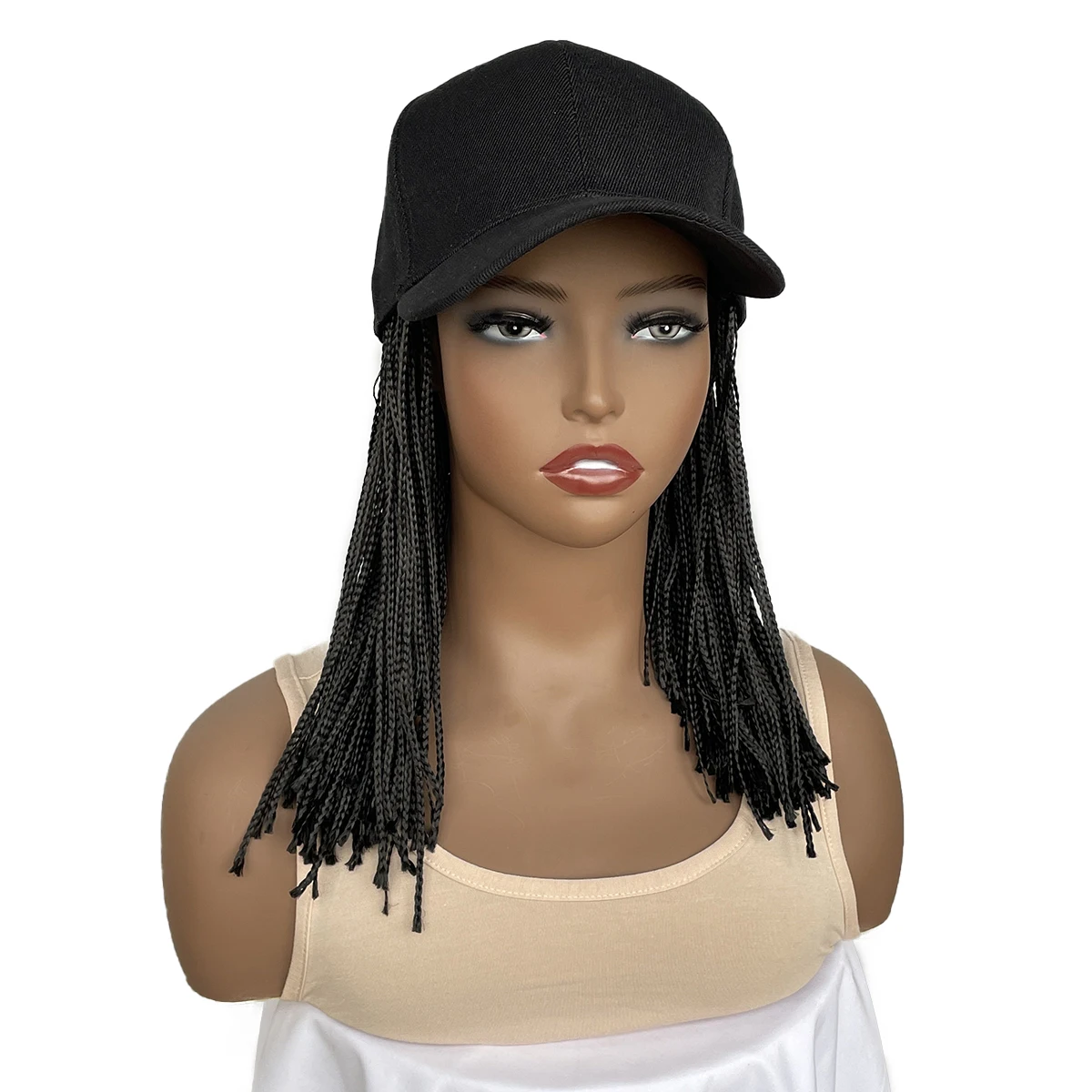 BCHR Hat Dreadlocks Wigs for African Black Women Daily Synthetic Braided Hair Baseball Cap Dread Locks Wig