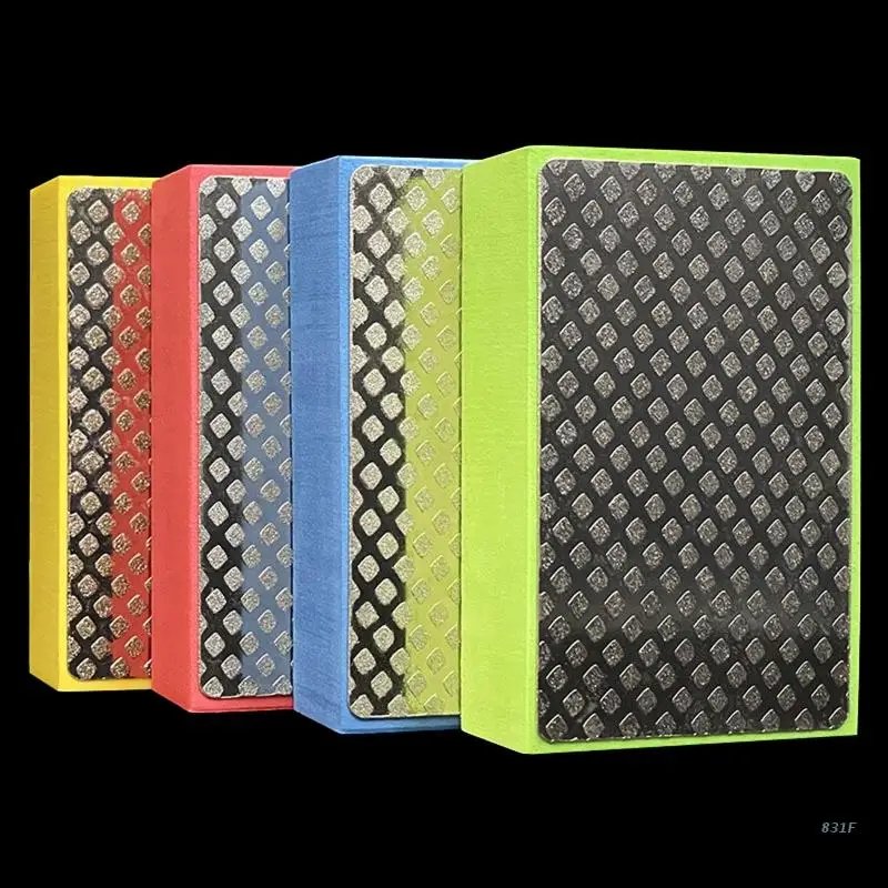 4x/Set Hand-held Diamond Hand Polishing Pads for Glass Stone Tile Metal Grinding