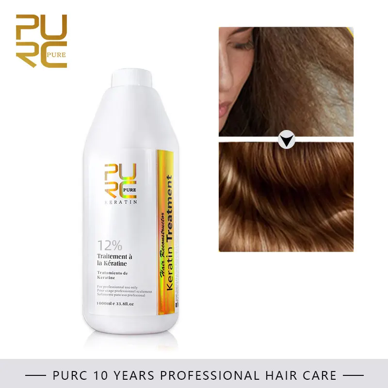 PURC 12% brazylijski zabieg keratynowy prostowanie włosów keratyna na mocno kręcone włosy leczenie hurtownia produktów do pielęgnacji włosów PURE