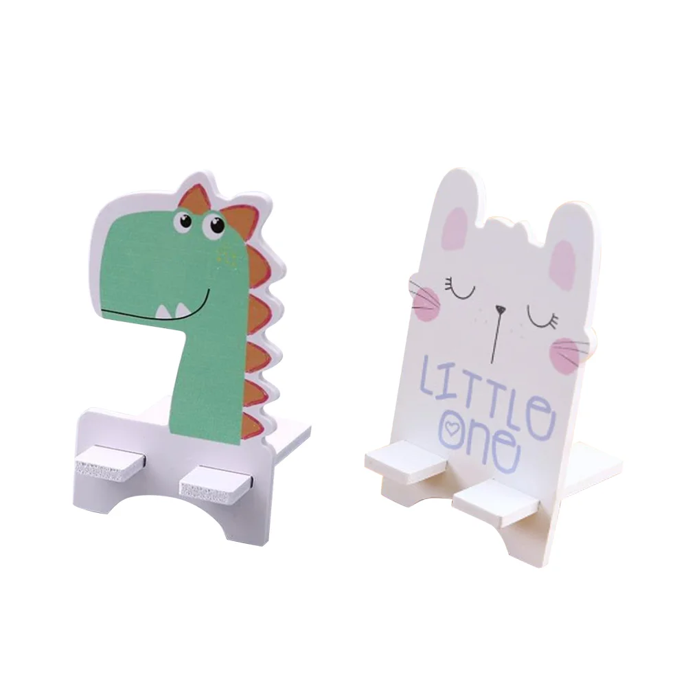 

2PCS Wooden Mobile Phone Holder Table Phone Dock Support Holder for Office