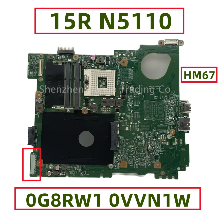 Материнская плата для ноутбука Dell Inspiron 15R N5110, деталь 0 g8rw1, 0 В, vn1w, HM67, DDR3, полностью протестирована