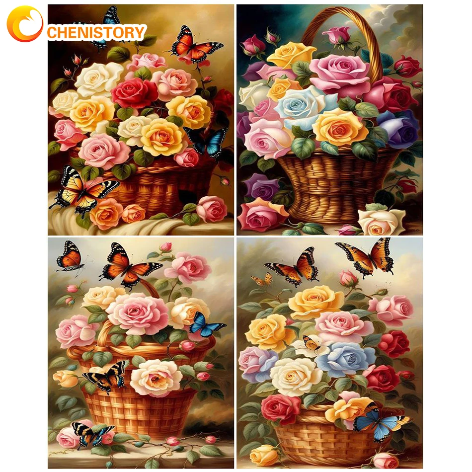 

CHENISTORY Paint By Number Flower For Adults Landscape Oil Painting Drawing Set Kit Picture By Numbers Home Decoration Canvas