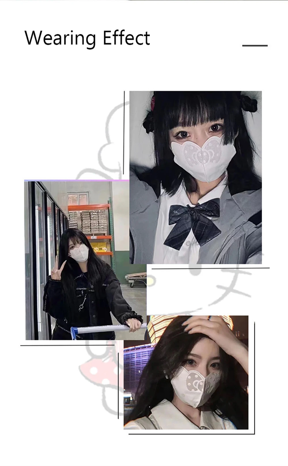 Маска одноразовая в форме кота дышащая для защиты лица