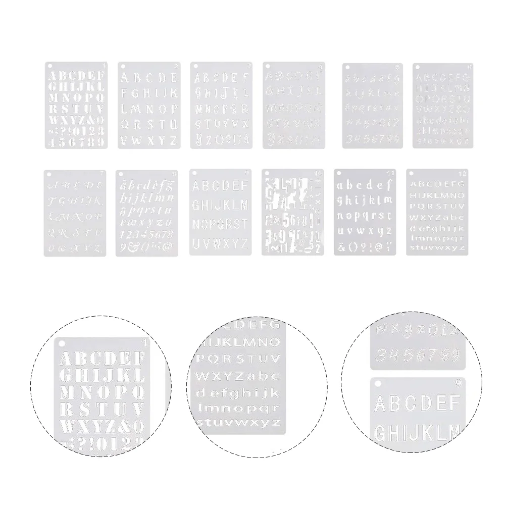 

12 Sheets Kids Leaning Supplies Children Drawing Templates DIY Painting Stencils for Painting Drawing Learning Children